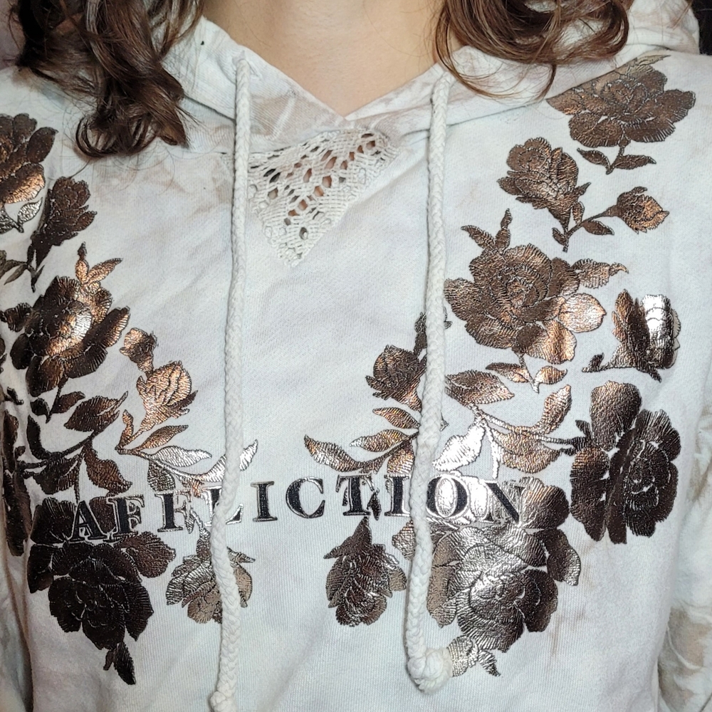 Affliction Women's Gold Love & Roses Hooded